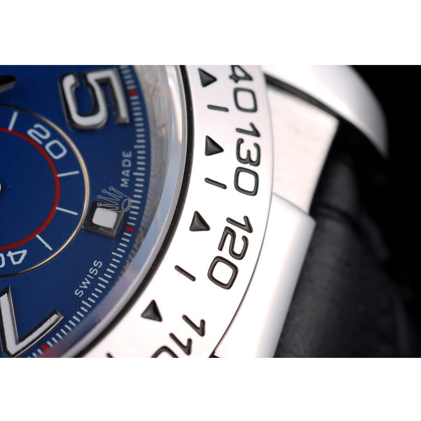 Best AAA Replica Sites Case Stainless Leather Steel Rolex Blue Daytona Dial Black Strap 0518